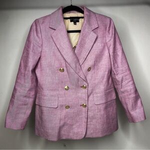 J. Crew Lavender Double-Breasted Blazer with Gold Buttons Size 6P